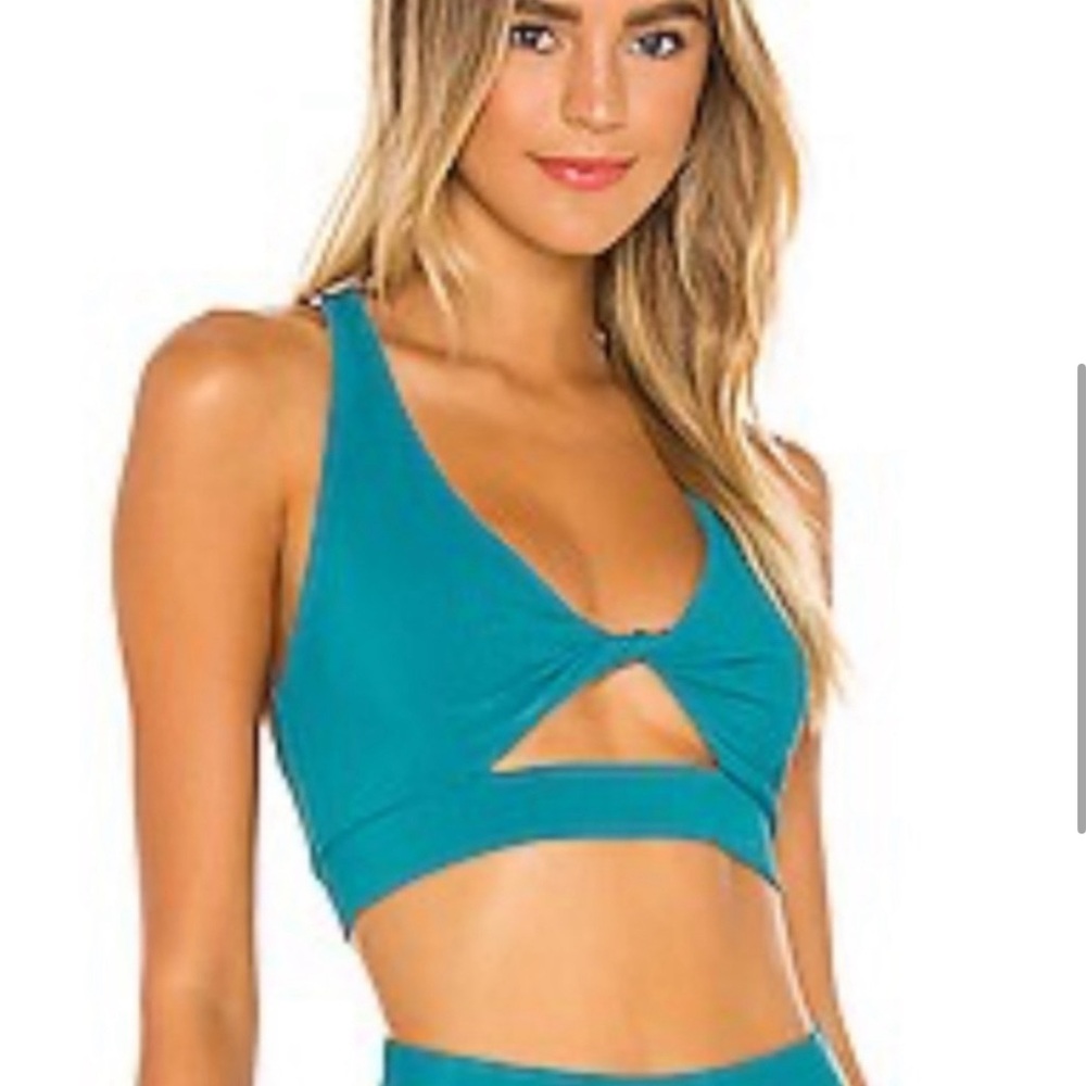 Beach riot twist teal bra